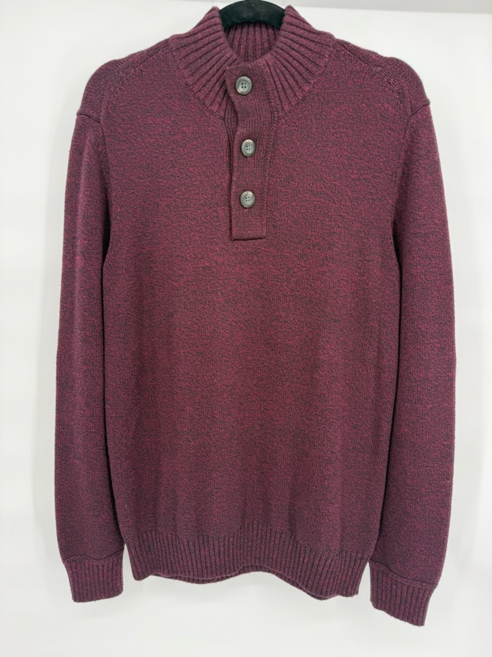 American Eagle Seriously Soft Henley Sweater Mock Neck Button Pullover Preppy - Picture 1 of 15